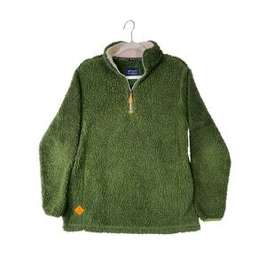 Simply Southern Mens Small Olive Green Sherpa Fleece Quarter Zip Pullover Jacket